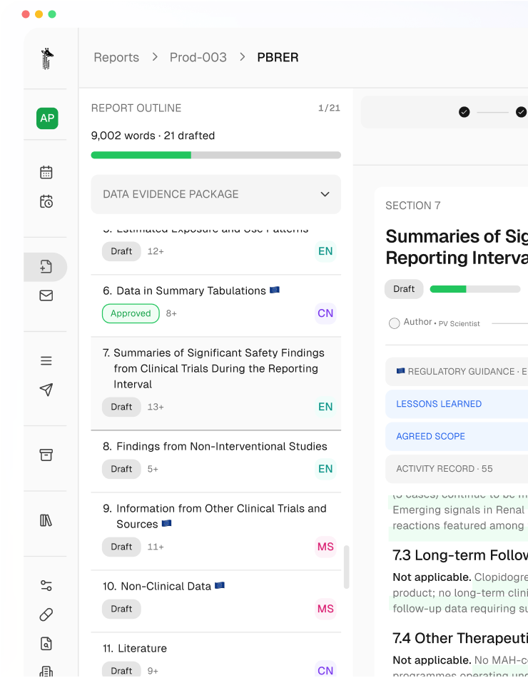 Contextual safety reporting, from strategy to submission