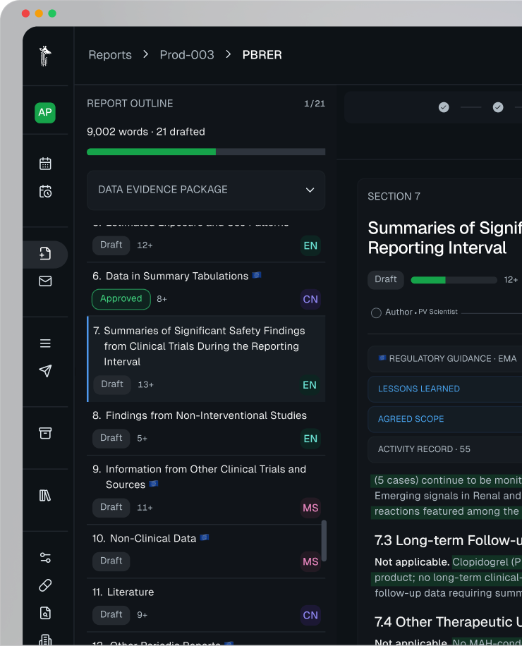 Contextual safety reporting, from strategy to submission